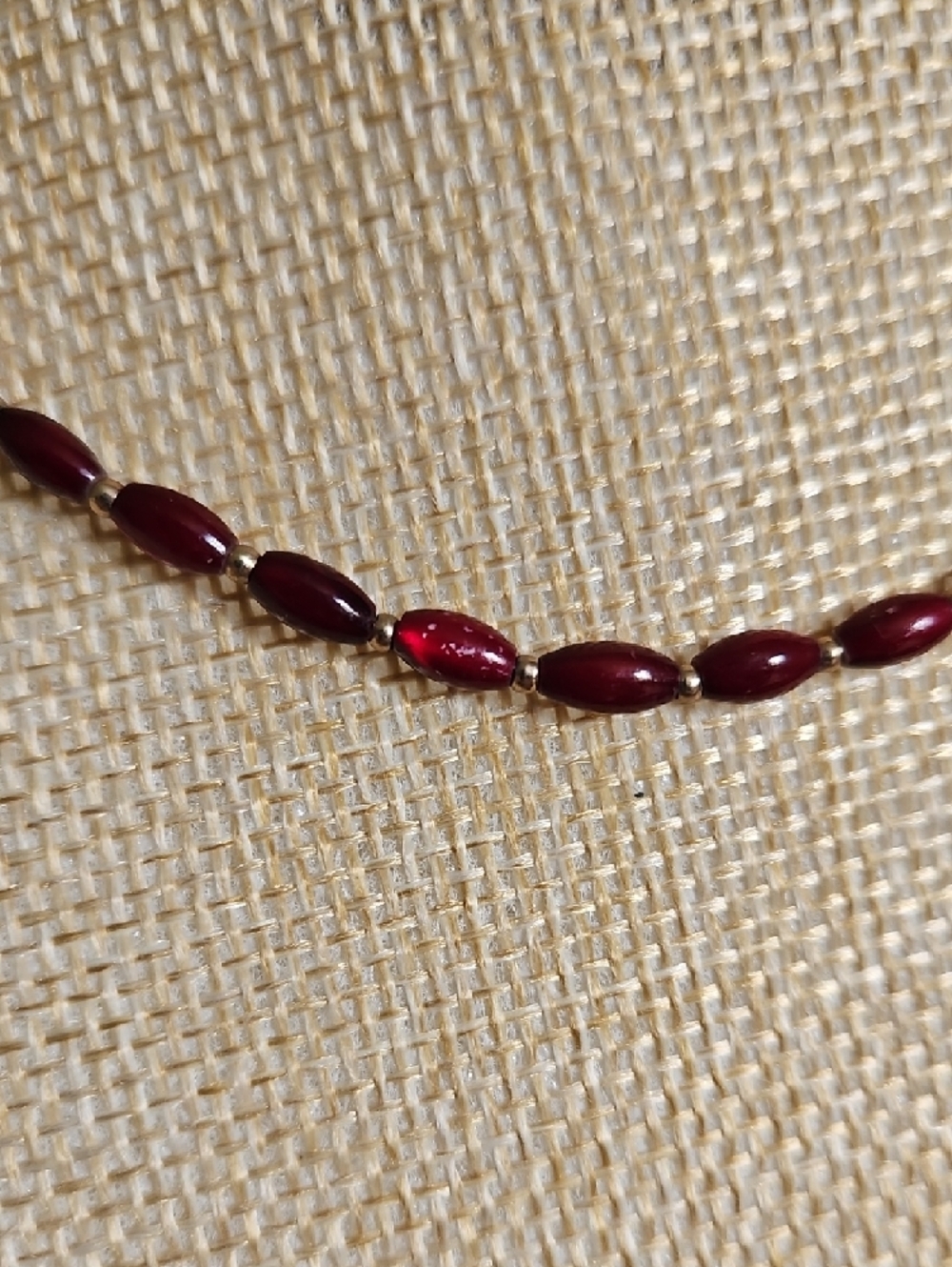 Liz Claiborne Gold-Tone Necklace with Burgundy Marquise Beads - Picture 8 of 10
